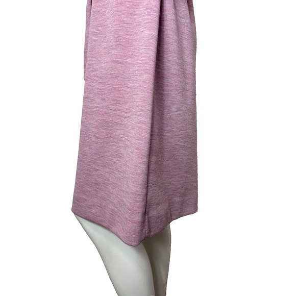 70s Bleeker Street Dress Size Large Pink Wide Collar Long Balloon Sleeve Belt - Picture 11 of 12
